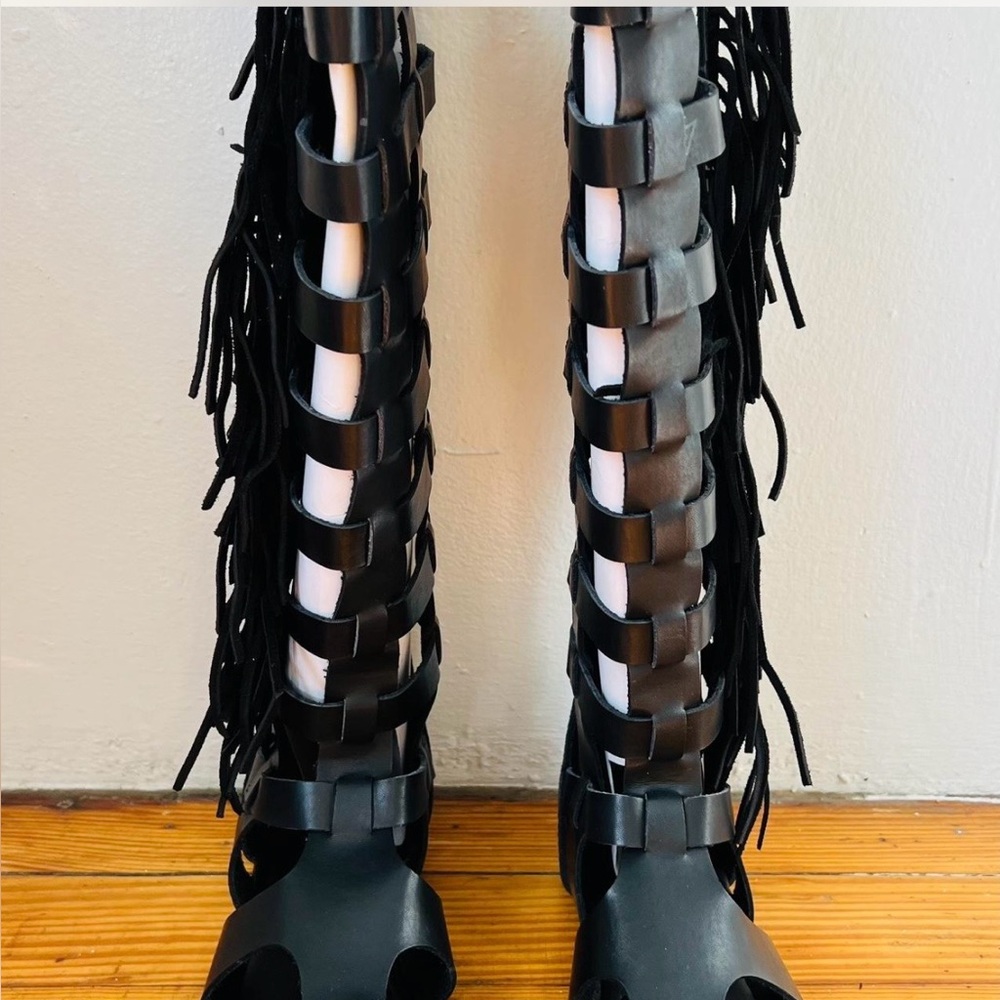 MIA Black and White Over the Knee Boots